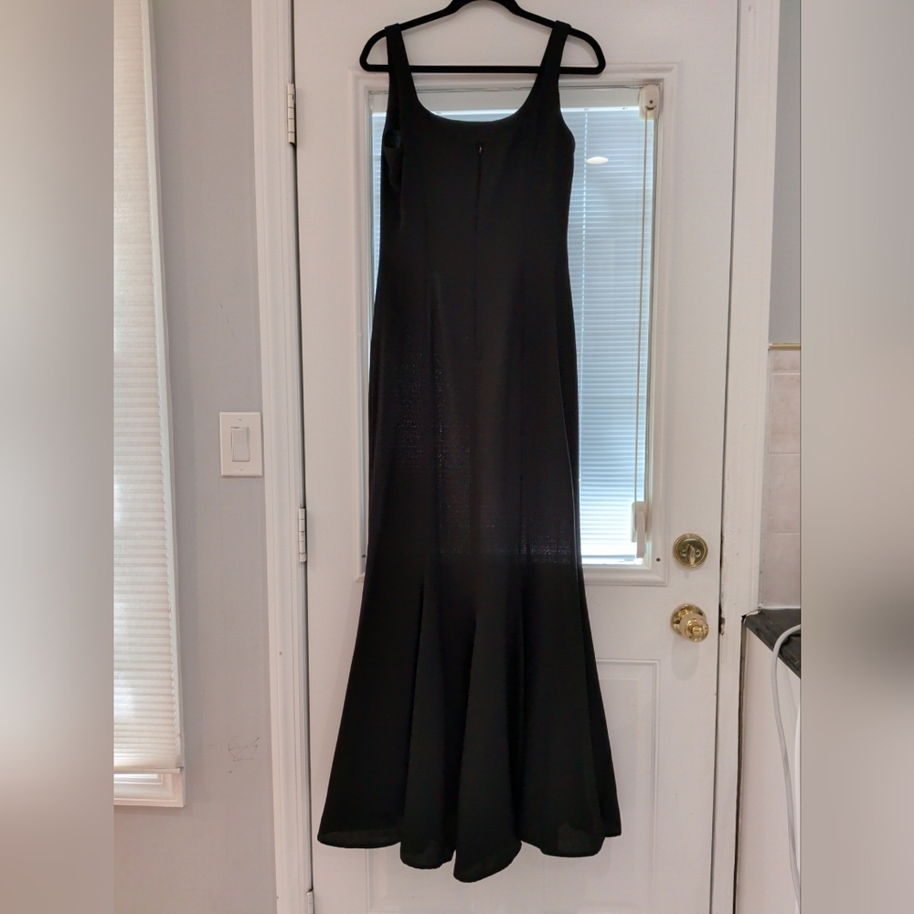 Vtg Nouveau Evening Collection Sleeveless Black Maxi Evening Gown Dress 6 Solid